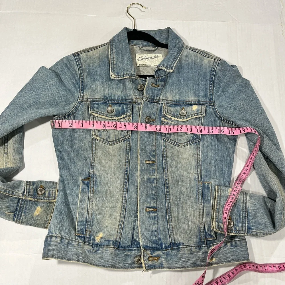 AEROPOSTALE DISTRESSED JEAN JACKET - Picture 2 of 15